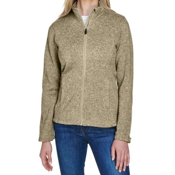 Devon & Jones Khaki Heather Bristol Fleece zip front jacket, size 3XL - Picture 1 of 4